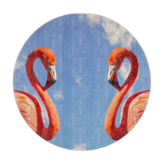 Karibisches Flamingo-Paar Schneidebrett (Vorderseite)