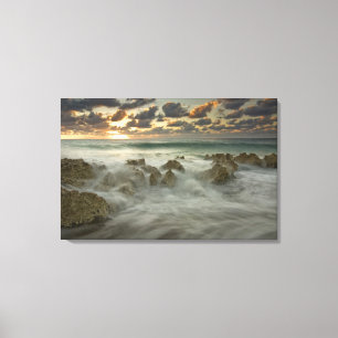 Karibisches Meer, Kaimaninseln.  Absturzwellen 3 Leinwanddruck