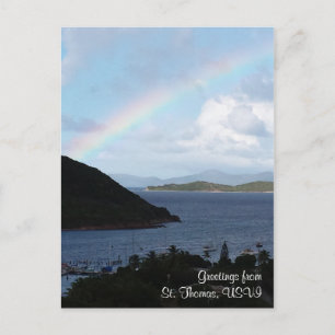 Karibisches Regenbogen-Insel-Leben Postkarte