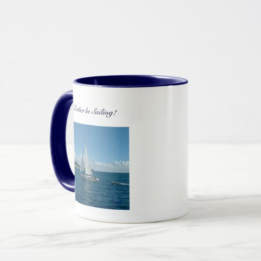 Karibisches Segelboot, würde ich vielmehr segeln! Tasse (Vorderseite Links)