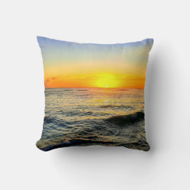 Karibisches Sonnenuntergang Glow Throw Kissen