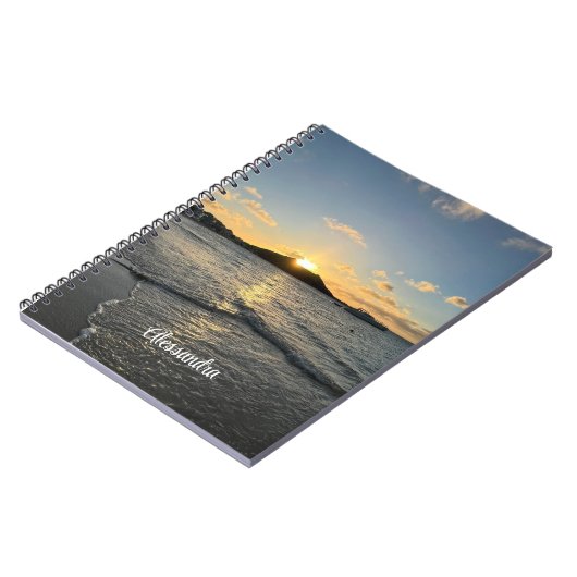 Karibisches Sonnenuntergang Ruhiges tropisches Par Notizblock (Linke Seite)