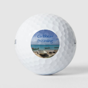 Karibisches Träumen Bonaire Fischerboote Ozean Golfball