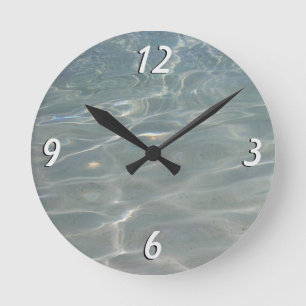 Karibisches Wasser Abstract Blau Natur Runde Wanduhr