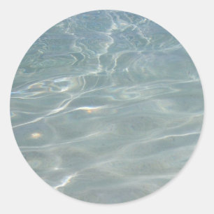 Karibisches Wasser Abstract Blau Natur Runder Aufkleber