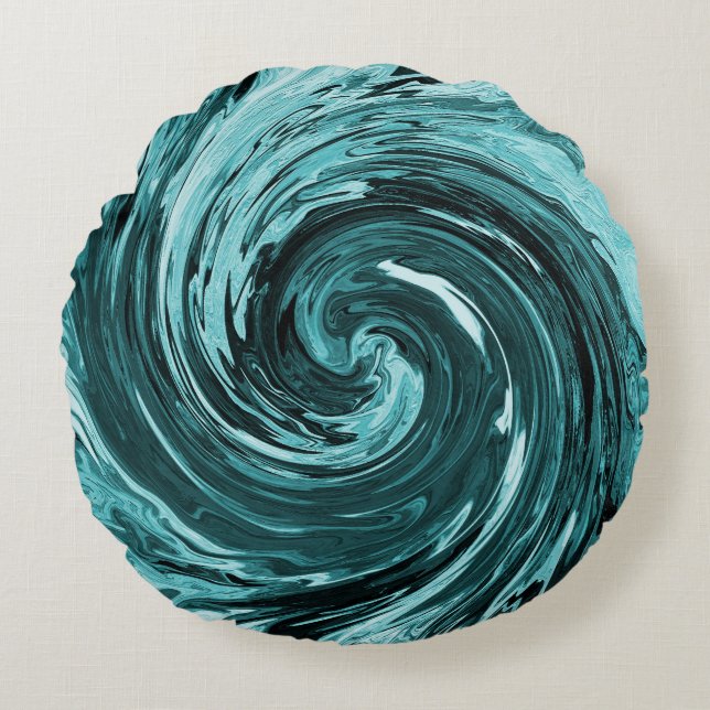 Karibisches Wildwasser... Rundes Kissen (Vorderseite)