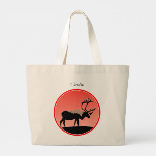 Karibu bei Sonnenuntergang - Originale Wildtierkun Jumbo Stoffbeutel