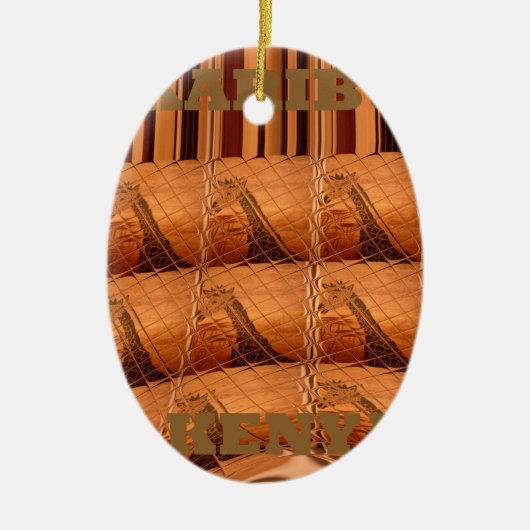 Karibu Giraffe Hakuna Matata Chic Modern Art Col Keramikornament (Vorne)