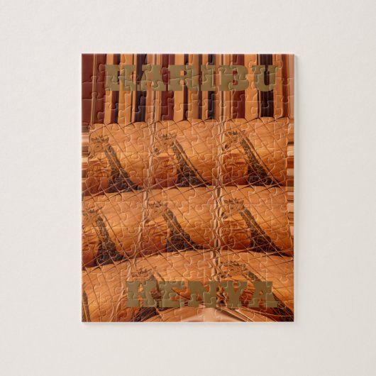 Karibu Giraffe Hakuna Matata Chic Modern Art Col Puzzle (Vertikal)