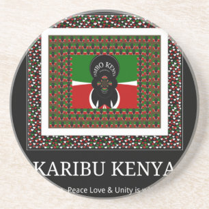 Karibu Kenia: Lebendige Nationalflaggenfarben Haku Getränkeuntersetzer