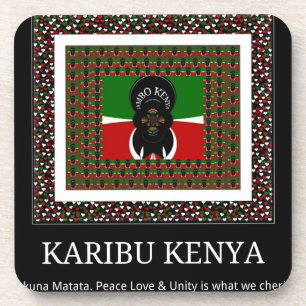 Karibu Kenia: Lebendige Nationalflaggenfarben Haku Untersetzer