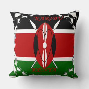 Karibu Kenya Hakuna Matata Flag Colors Kissen