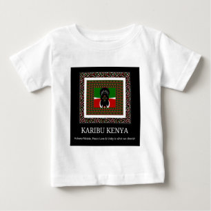Karibu Kenya: Vibrant National Flag Colors Hakuna Baby T-shirt