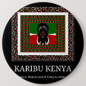 Karibu Kenya: Vibrant National Flag Colors Hakuna Button (Vorderseite)