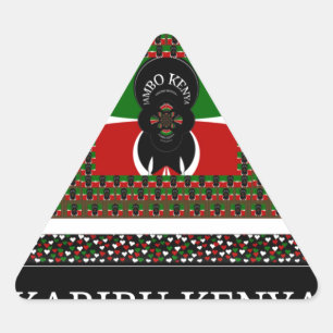 Karibu Kenya: Vibrant National Flag Colors Hakuna Dreieckiger Aufkleber