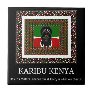 Karibu Kenya: Vibrant National Flag Colors Hakuna Fliese