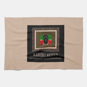 Karibu Kenya: Vibrant National Flag Colors Hakuna Geschirrtuch
