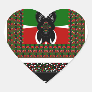 Karibu Kenya: Vibrant National Flag Colors Hakuna Herz-Aufkleber