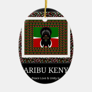 Karibu Kenya: Vibrant National Flag Colors Hakuna Keramikornament