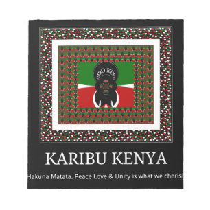 Karibu Kenya: Vibrant National Flag Colors Hakuna Notizblock