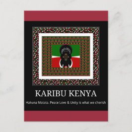 Karibu Kenya: Vibrant National Flag Colors Hakuna Postkarte
