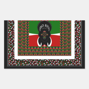 Karibu Kenya: Vibrant National Flag Colors Hakuna Rechteckiger Aufkleber