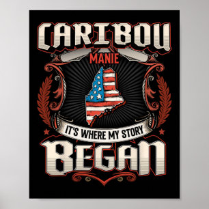 Karibu Maine USA-Flagge Unabhängigkeitstag  Poster