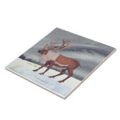 Karibu-Schnee-Quadrat Fliese (Seite)