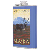 Karibu-Szene - Anchorage, Alaska Flachmann (Links)