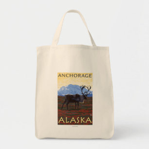 Karibu-Szene - Anchorage, Alaska Tragetasche