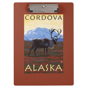 Karibu-Szene - Cordova, Alaska Klemmbrett