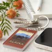 Karibu-Szene - Cordova, Alaska Schlüsselanhänger (Vorderseite rechts)