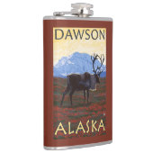 Karibu-Szene - Dawson, Alaska Flachmann (Rechts)