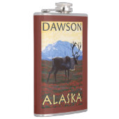Karibu-Szene - Dawson, Alaska Flachmann (Rechts)