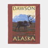 Karibu-Szene - Dawson, Alaska Fleecedecke (Vorderseite)