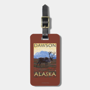 Karibu-Szene - Dawson, Alaska Gepäckanhänger