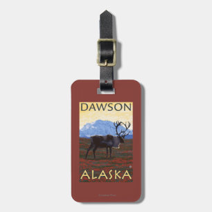 Karibu-Szene - Dawson, Alaska Gepäckanhänger