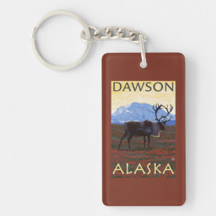 Karibu-Szene - Dawson, Alaska Schlüsselanhänger