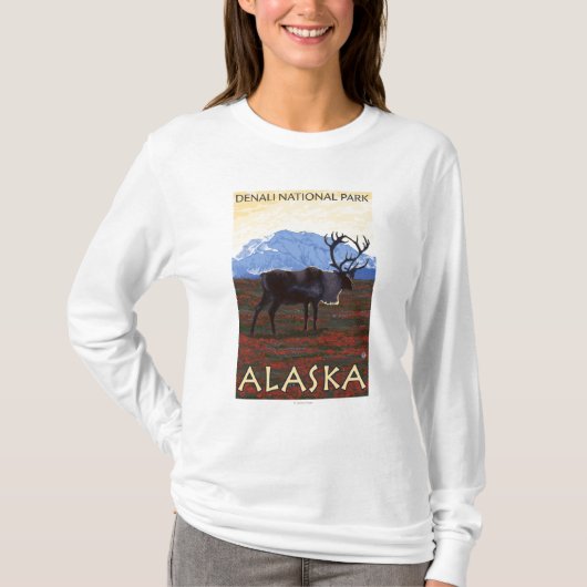 Karibu-Szene - Denali Nationalpark, Alaska T-Shirt (Vorderseite)
