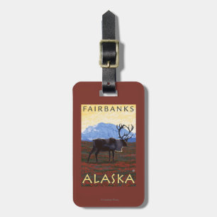 Karibu-Szene - Fairbanks, Alaska Gepäckanhänger
