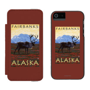 Karibu-Szene - Fairbanks, Alaska Incipio Watson™ iPhone 5 Geldbörsen Hülle
