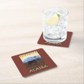 Karibu-Szene - Fairbanks, Alaska Rechteckiger Pappuntersetzer (Vor Ort)