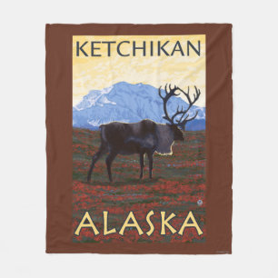 Karibu-Szene - Ketchikan, Alaska Fleecedecke