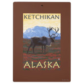 Karibu-Szene - Ketchikan, Alaska Klemmbrett (Rückseite)