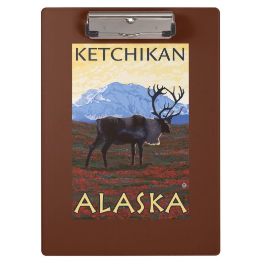 Karibu-Szene - Ketchikan, Alaska Klemmbrett (Vorderseite)