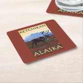 Karibu-Szene - Ketchikan, Alaska Rechteckiger Pappuntersetzer (angewinkelt)