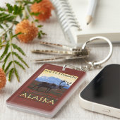 Karibu-Szene - Ketchikan, Alaska Schlüsselanhänger (Vorderseite rechts)