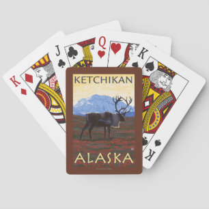 Karibu-Szene - Ketchikan, Alaska Spielkarten