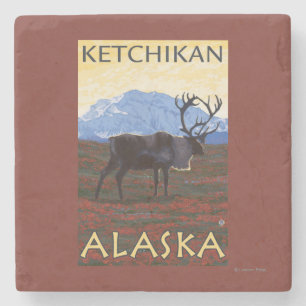 Karibu-Szene - Ketchikan, Alaska Steinuntersetzer