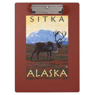 Karibu-Szene - Sitka, Alaska Klemmbrett